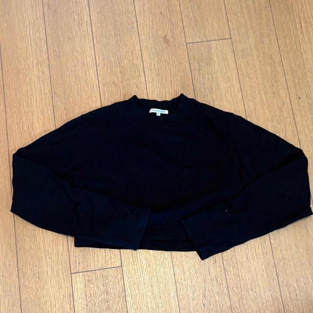 Cotton Citizen Midnight Black Cropped Shirt size XS